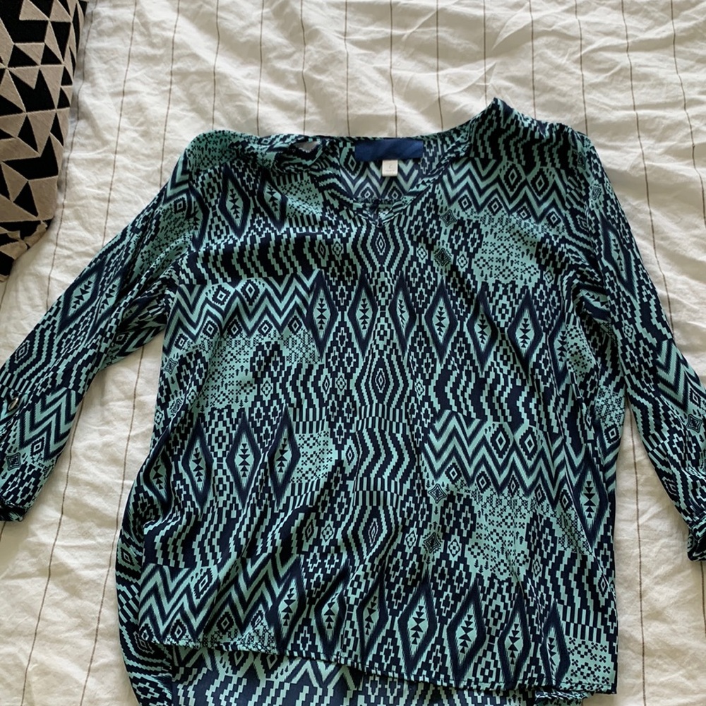 Large lucky brand blue blouse